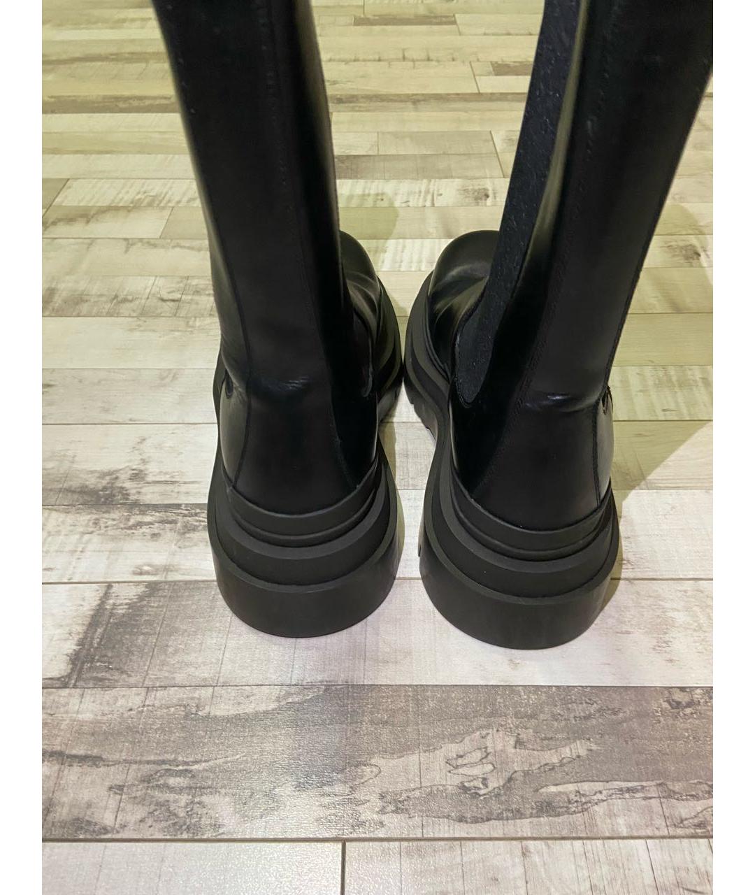 BOTTEGA VENETA Черные кожаные высокие ботинки, фото 3