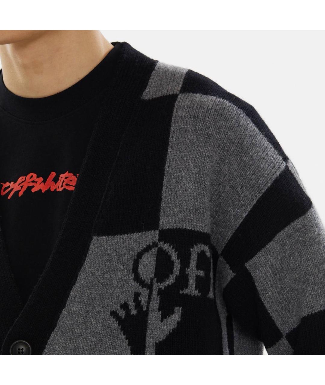 OFF-WHITE Антрацитовый кардиган, фото 2