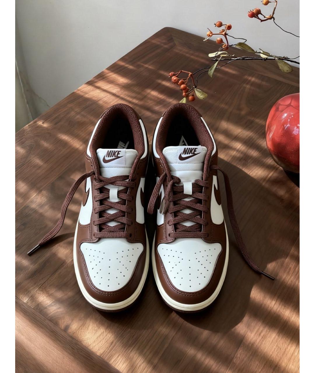 NIKE Коричневые кожаные кроссовки, фото 4