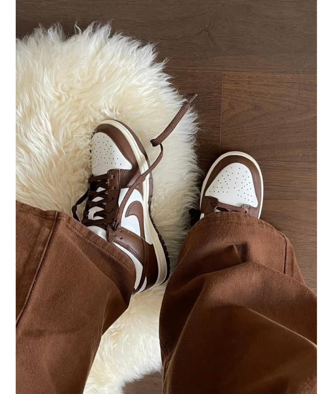 NIKE Коричневые кожаные кроссовки, фото 8