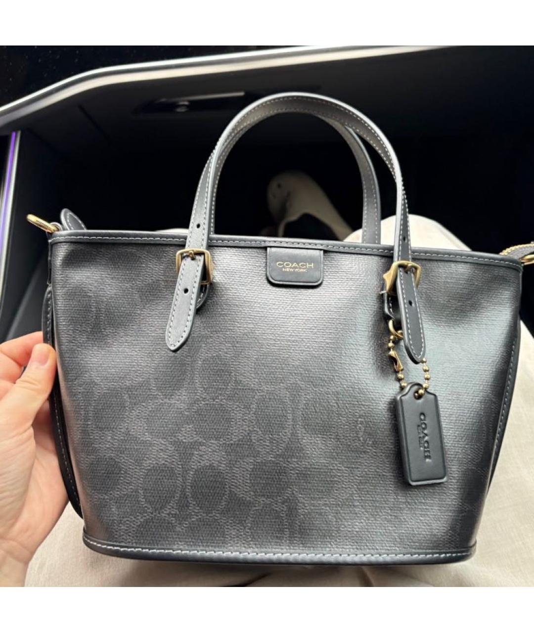 COACH Черная сумка тоут, фото 8