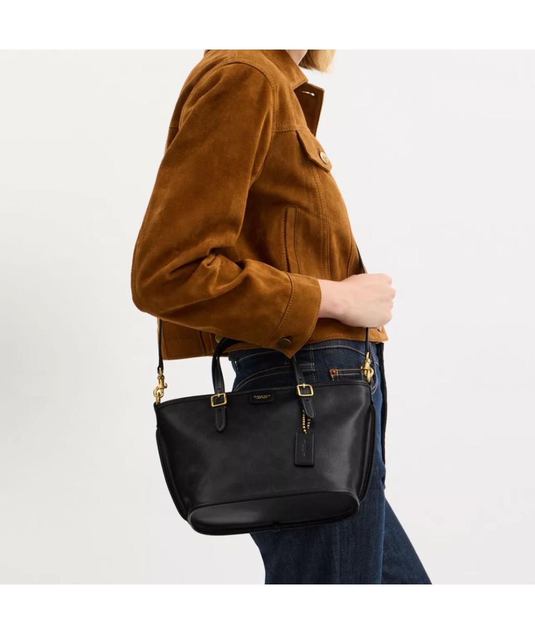 COACH Черная сумка тоут, фото 5