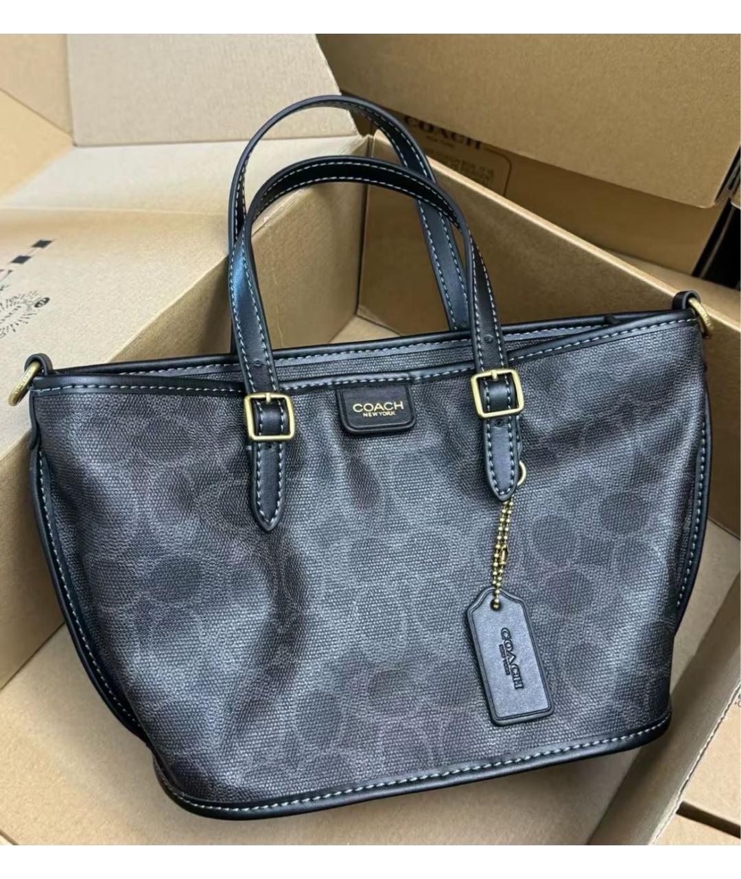 COACH Черная сумка тоут, фото 6