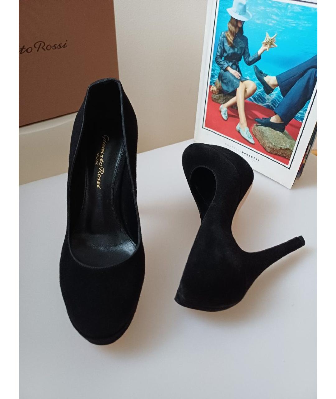 GIANVITO ROSSI Черные замшевые туфли, фото 6