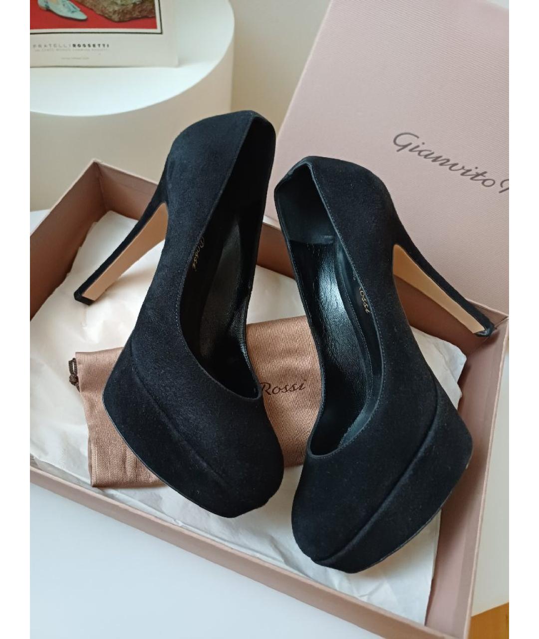 GIANVITO ROSSI Черные замшевые туфли, фото 3