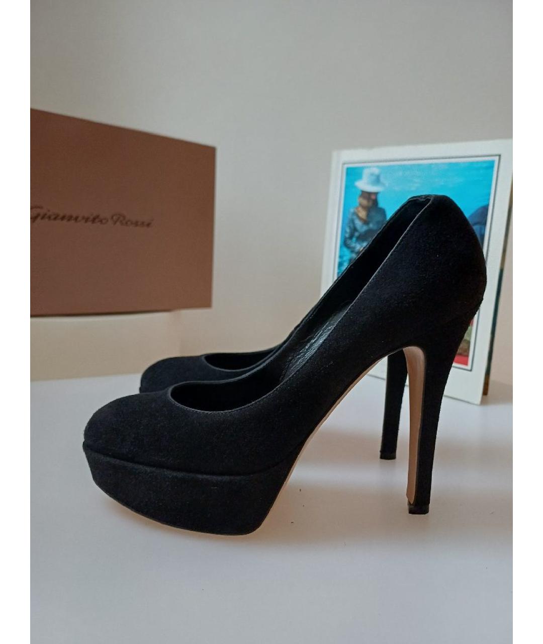 GIANVITO ROSSI Черные замшевые туфли, фото 5