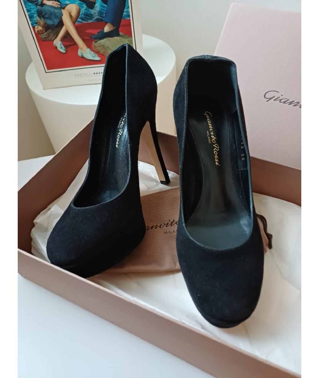 GIANVITO ROSSI Черные замшевые туфли, фото 4