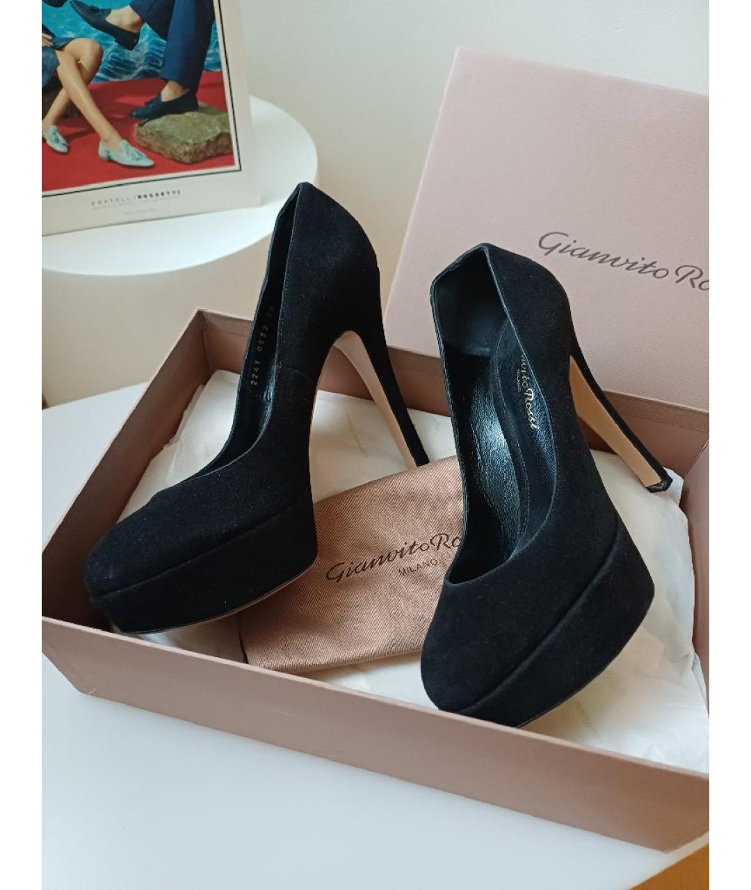 GIANVITO ROSSI Черные замшевые туфли, фото 2