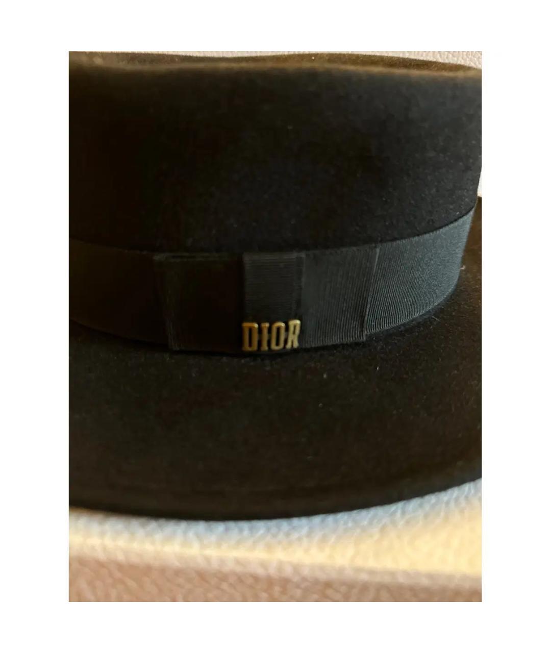 CHRISTIAN DIOR Черная кашемировая шляпа, фото 3