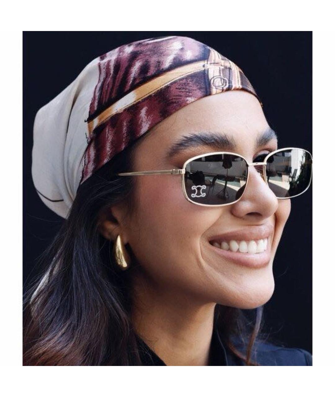 CELINE Серебряные металлические солнцезащитные очки, фото 5