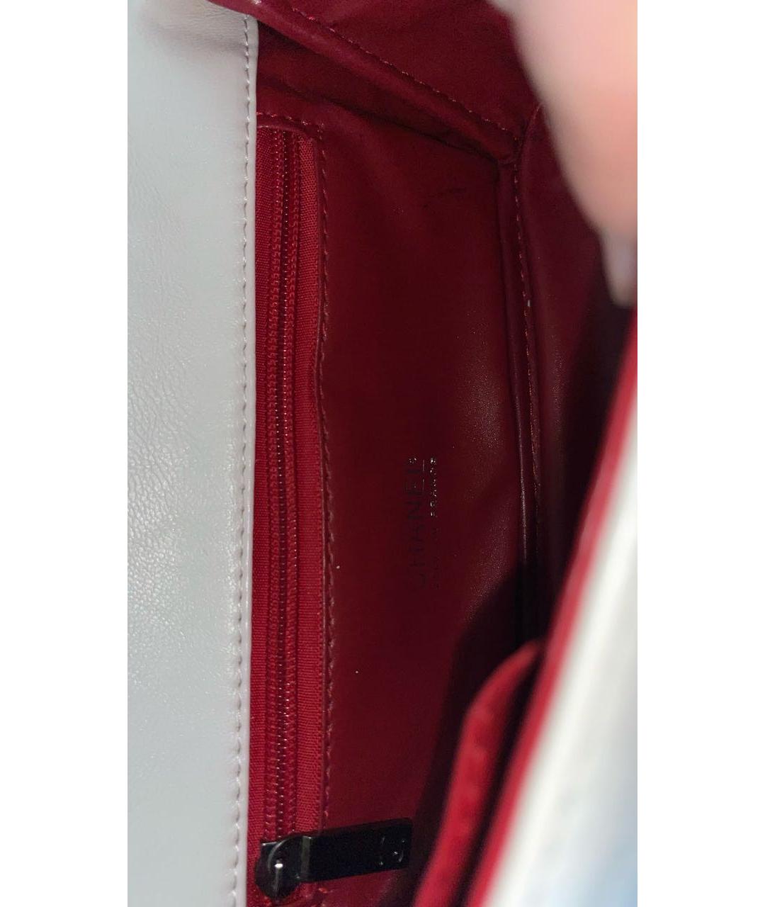 CHANEL Белая кожаная сумка через плечо, фото 5