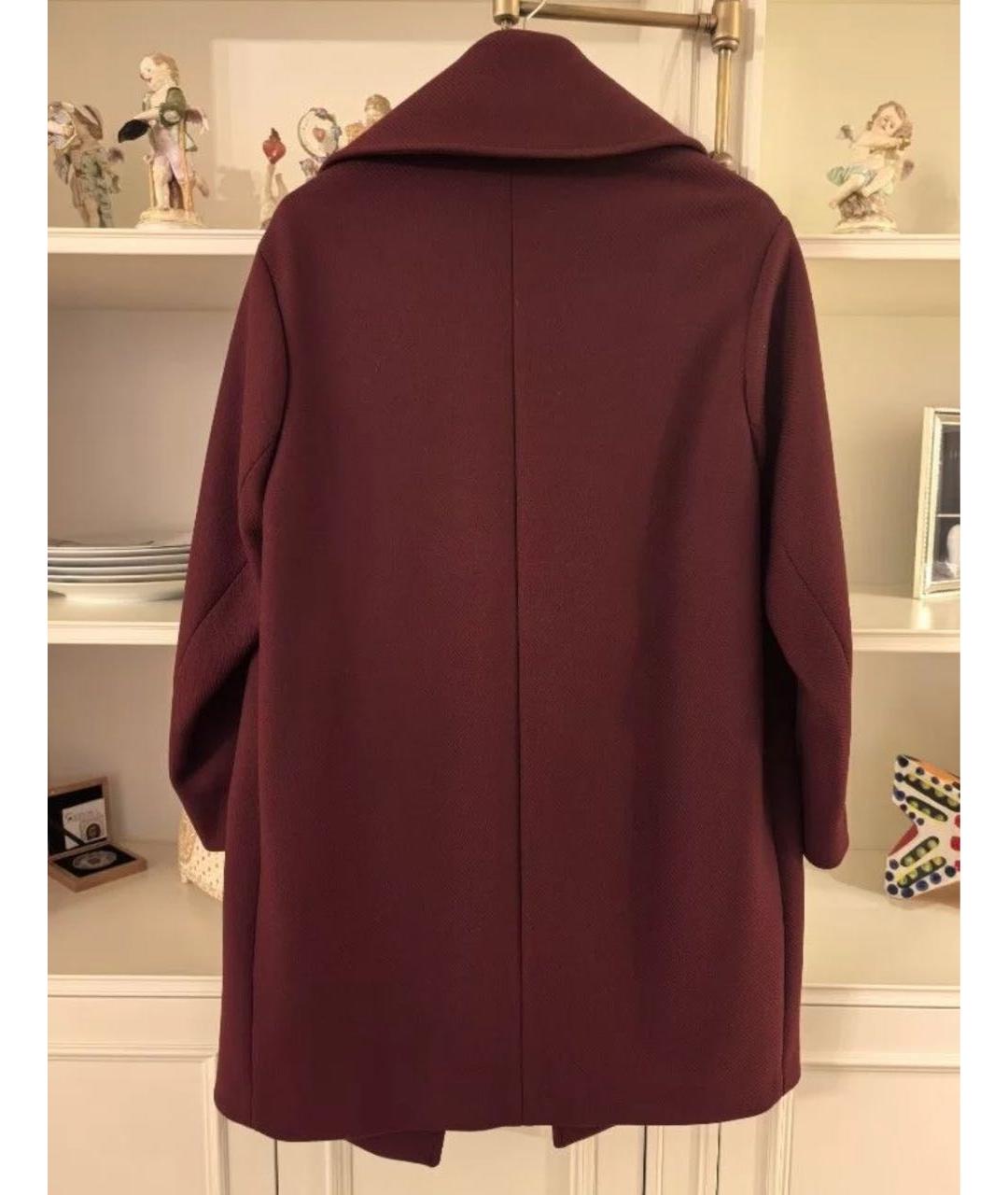 STELLA MCCARTNEY Бордовое шерстяное пальто, фото 2
