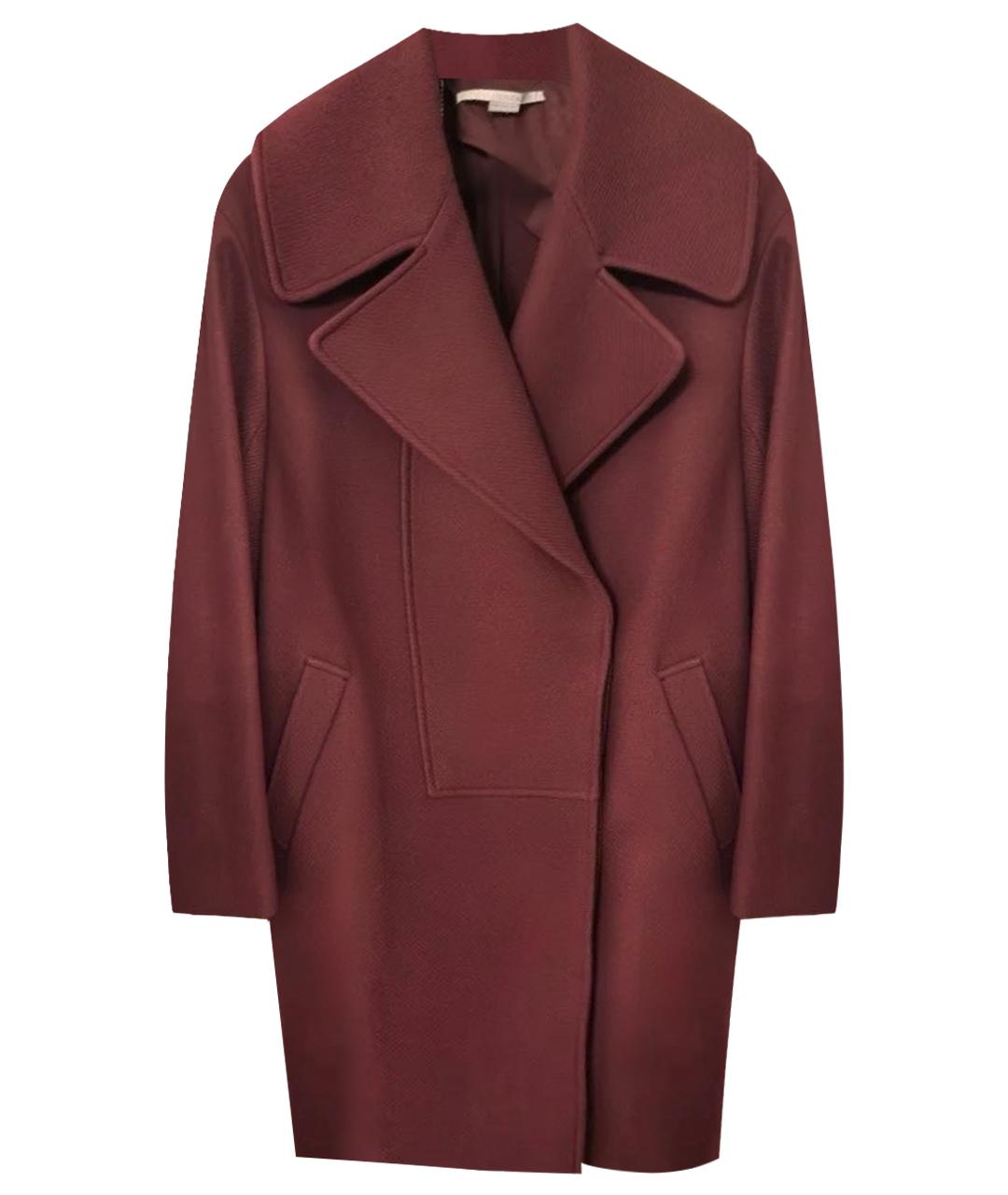 STELLA MCCARTNEY Бордовое шерстяное пальто, фото 1