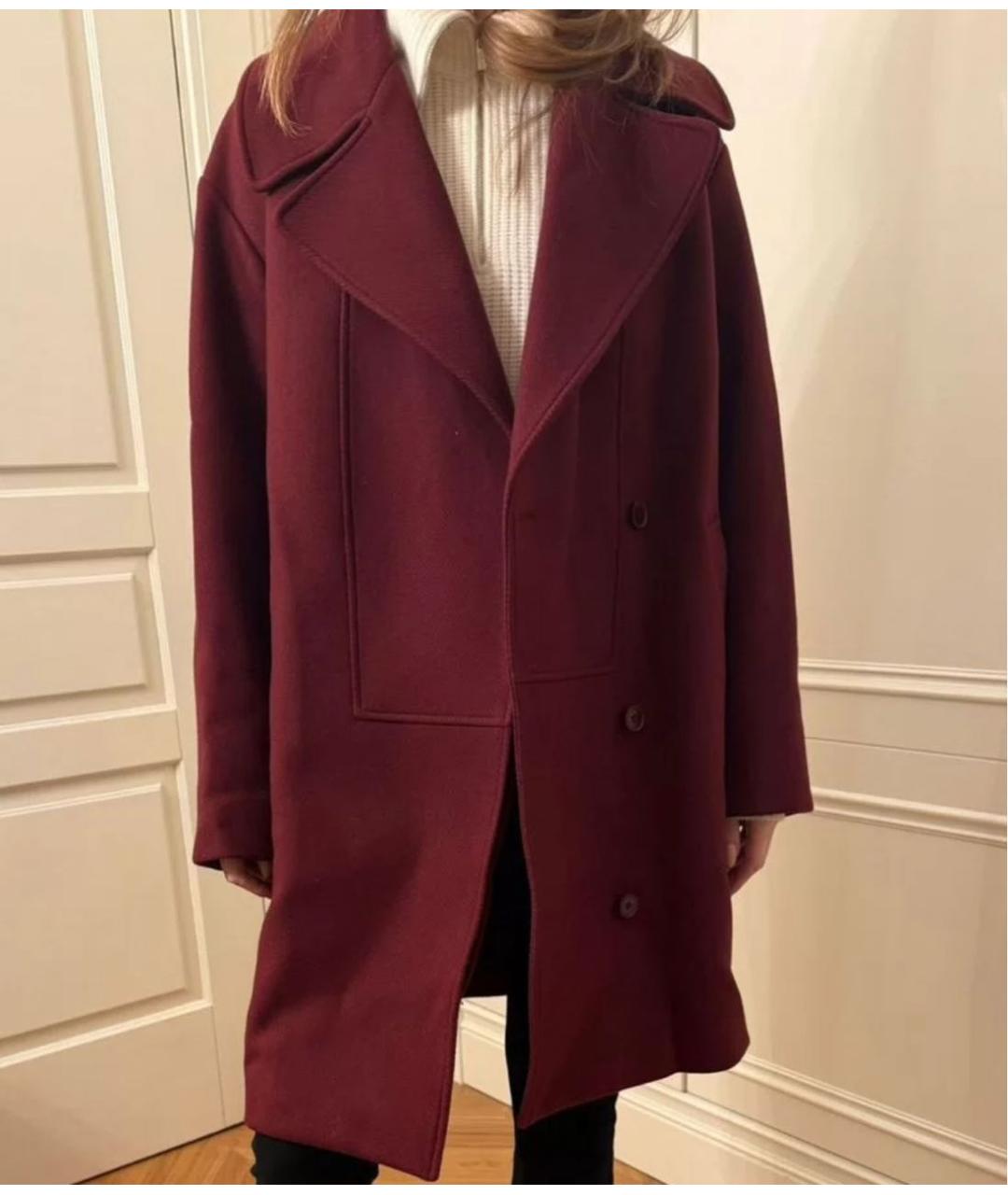 STELLA MCCARTNEY Бордовое шерстяное пальто, фото 4