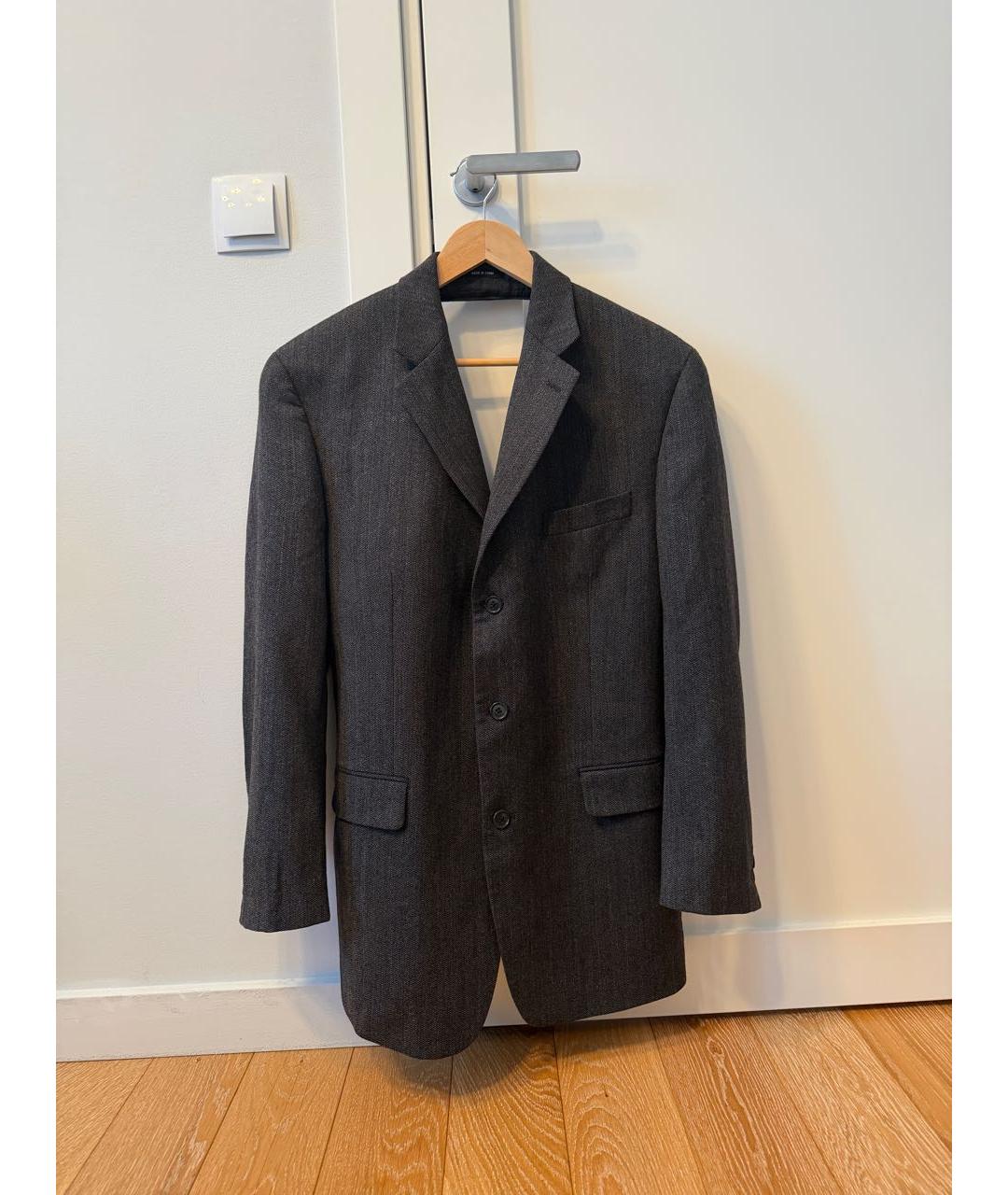 CALVIN KLEIN Серый шерстяной жакет/пиджак, фото 8