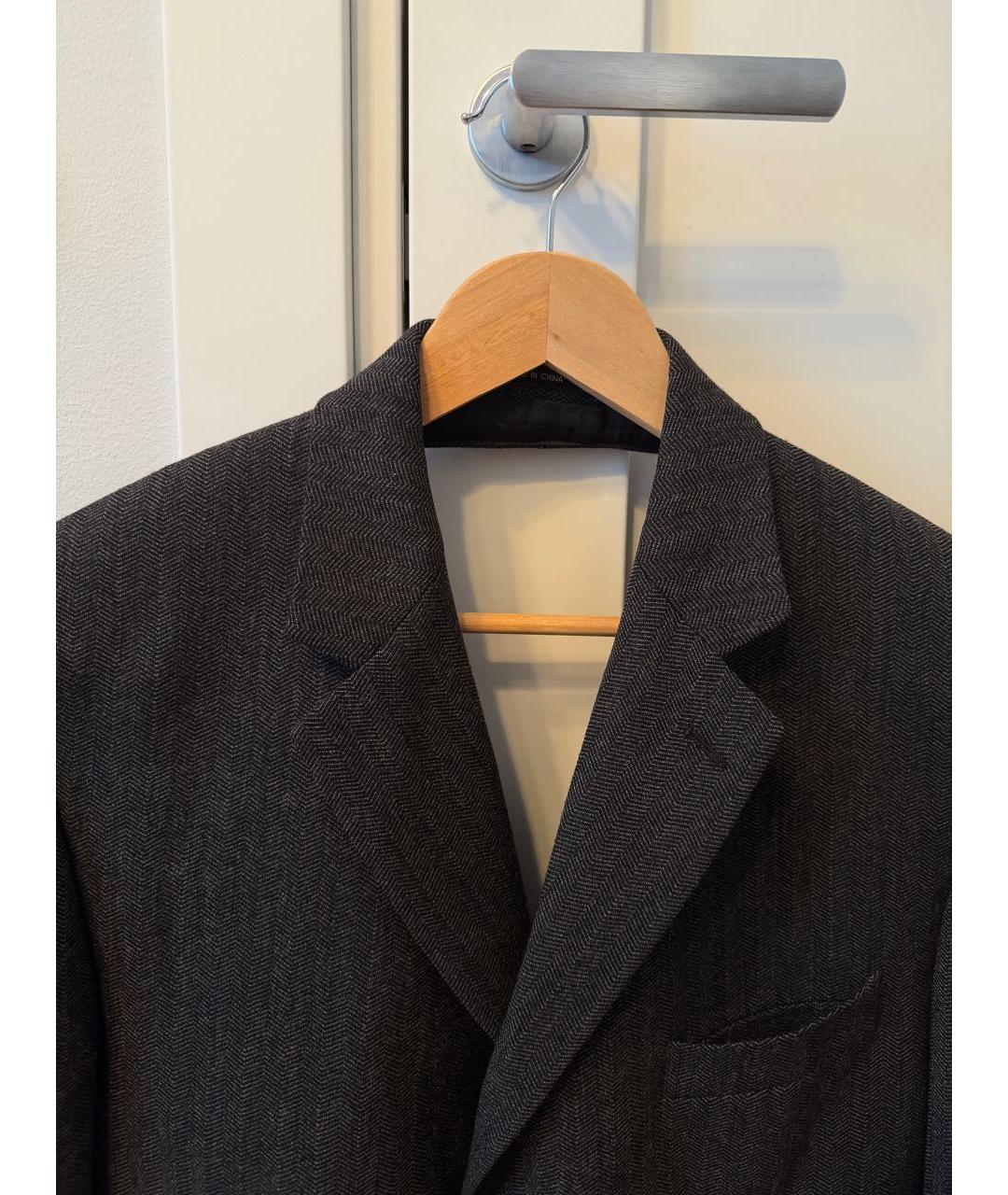 CALVIN KLEIN Серый шерстяной жакет/пиджак, фото 3