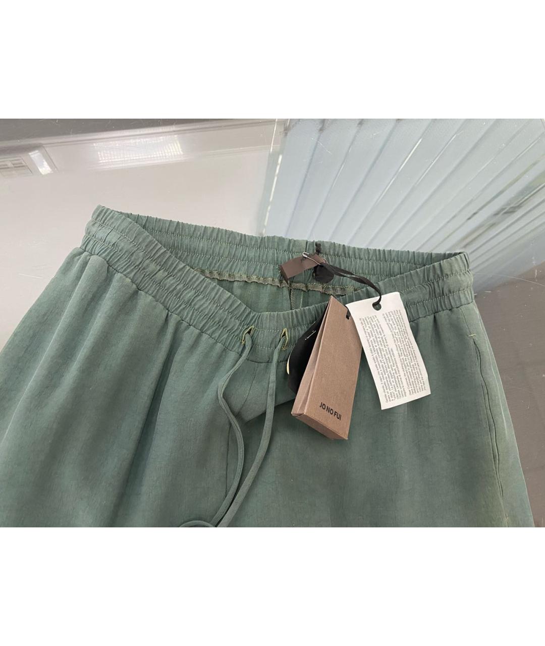 JO NO FUI Зеленые прямые брюки, фото 3