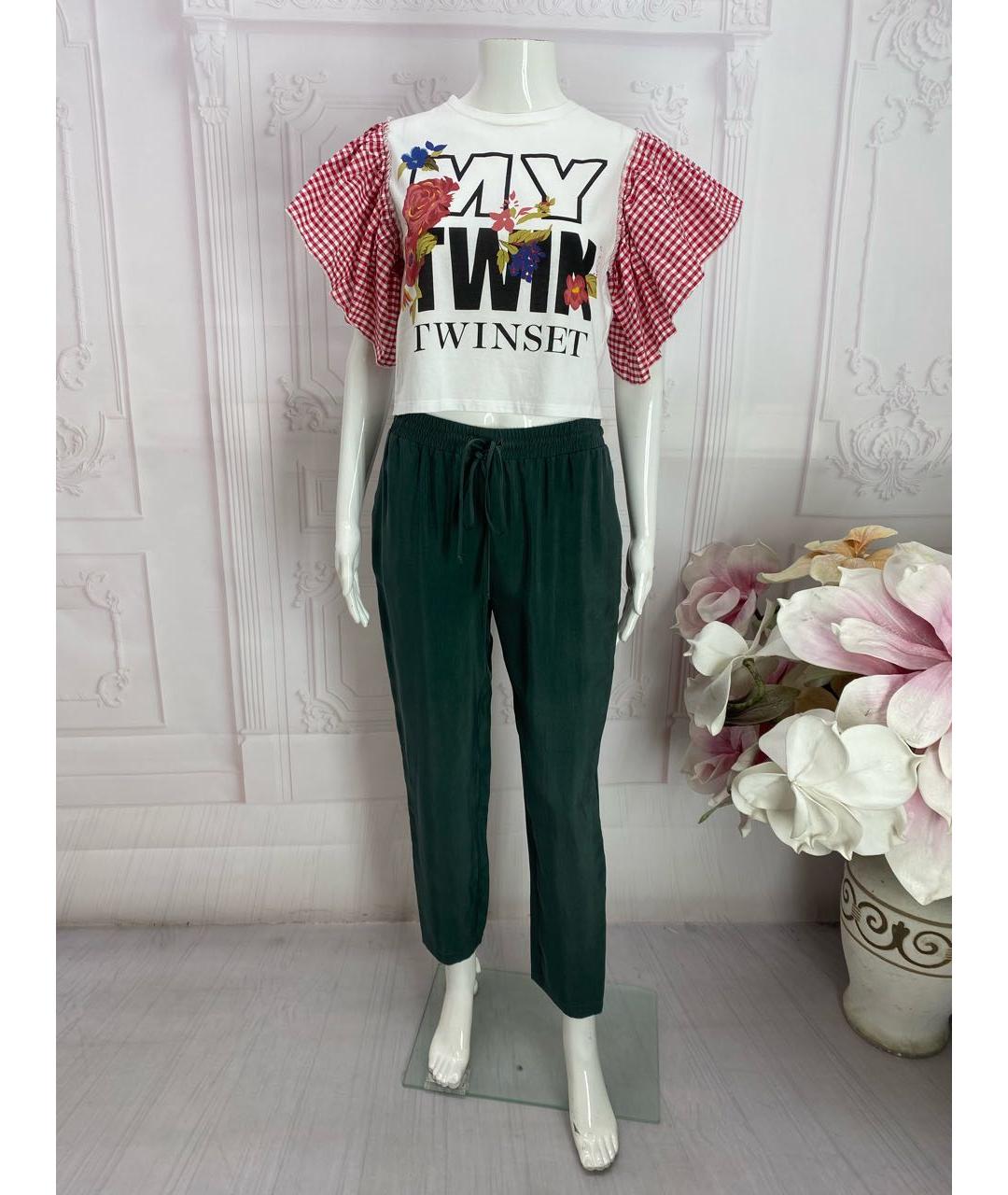 JO NO FUI Зеленые прямые брюки, фото 6