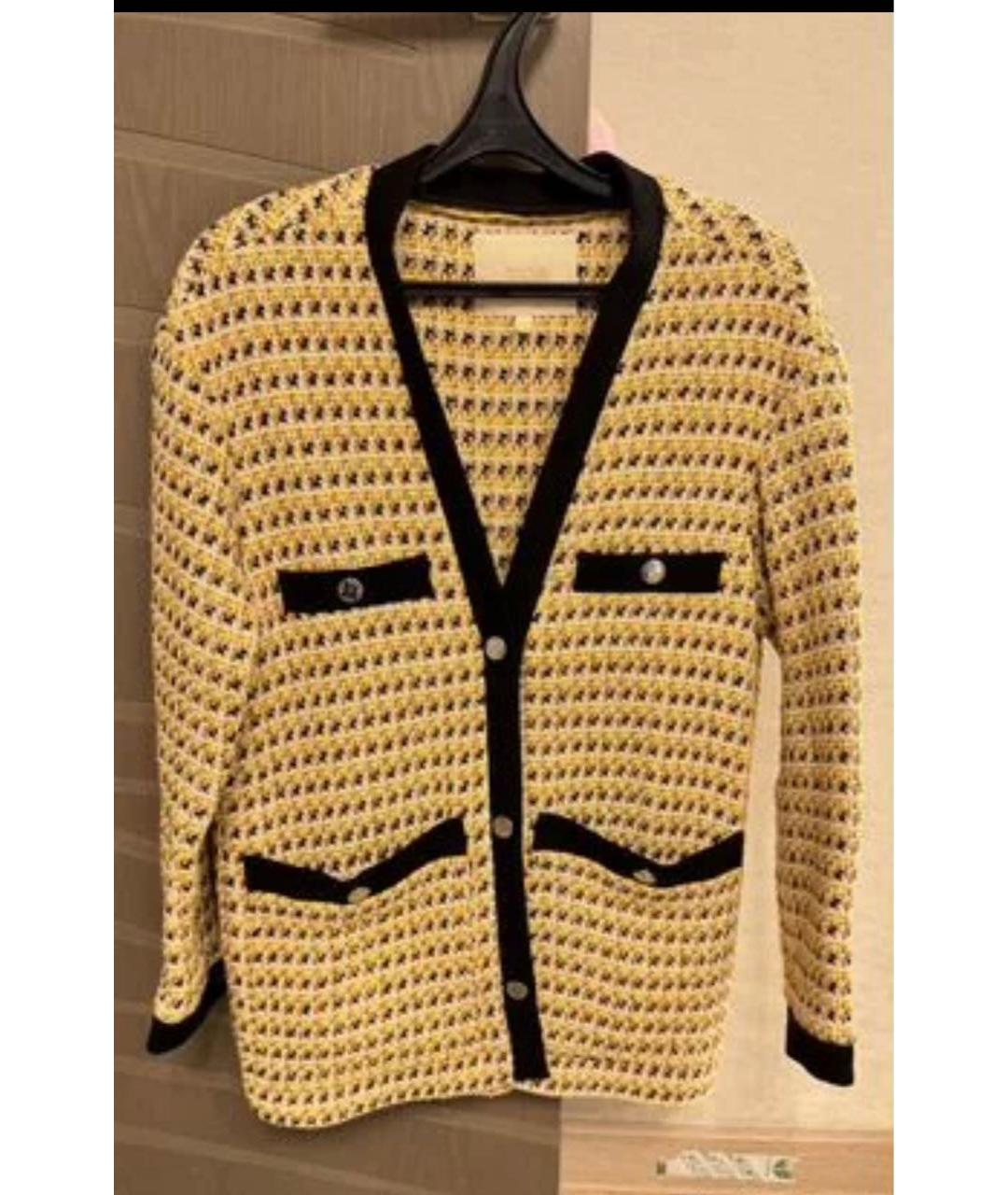 MAJE Желтый хлопковый кардиган, фото 7