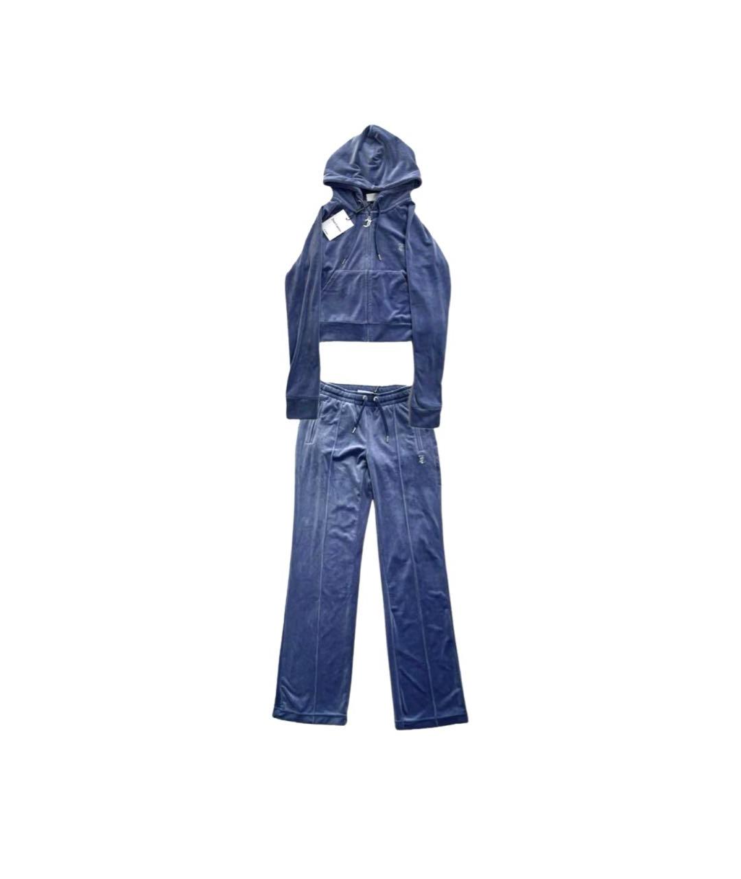 JUICY COUTURE Синий велюровый спортивные костюмы, фото 9