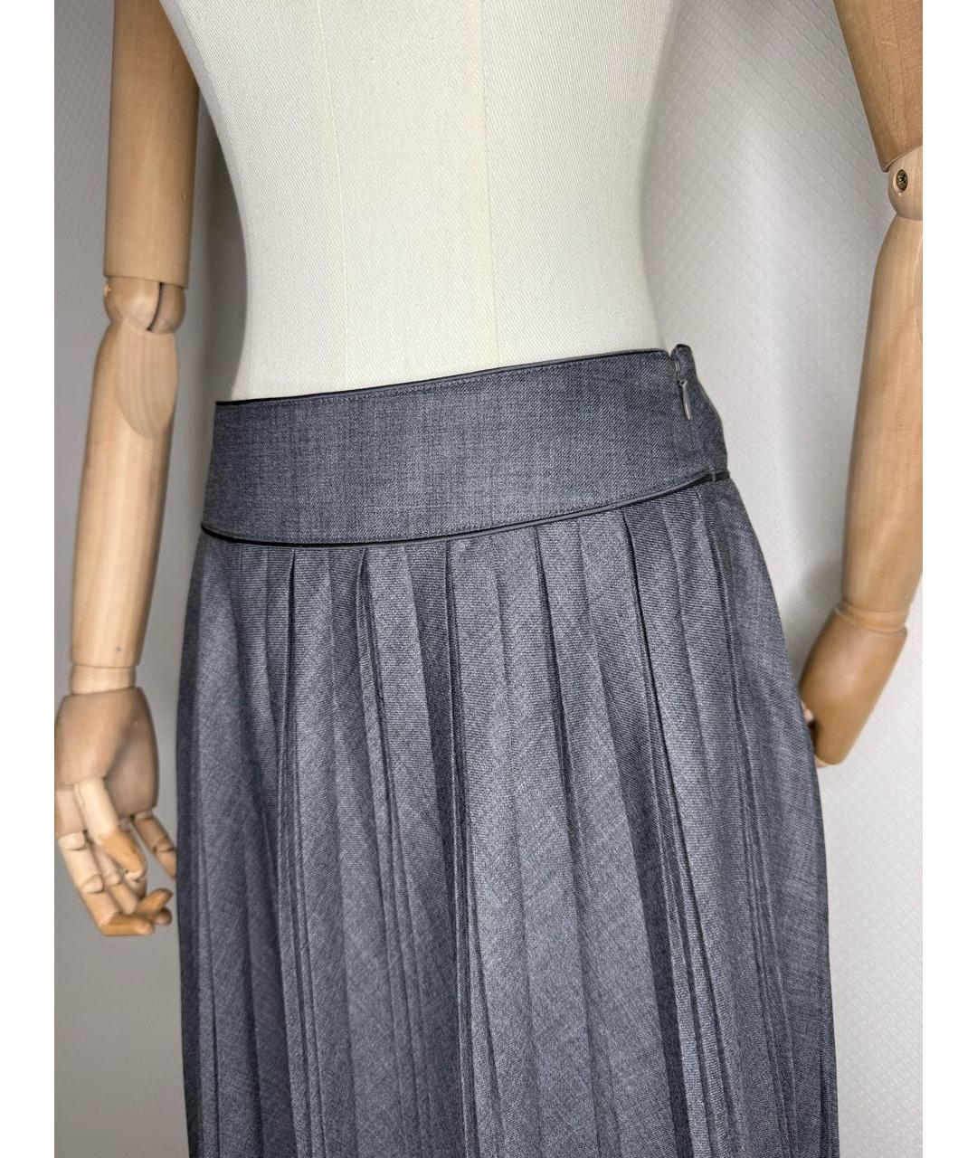 BURBERRY Серая юбка мини, фото 6