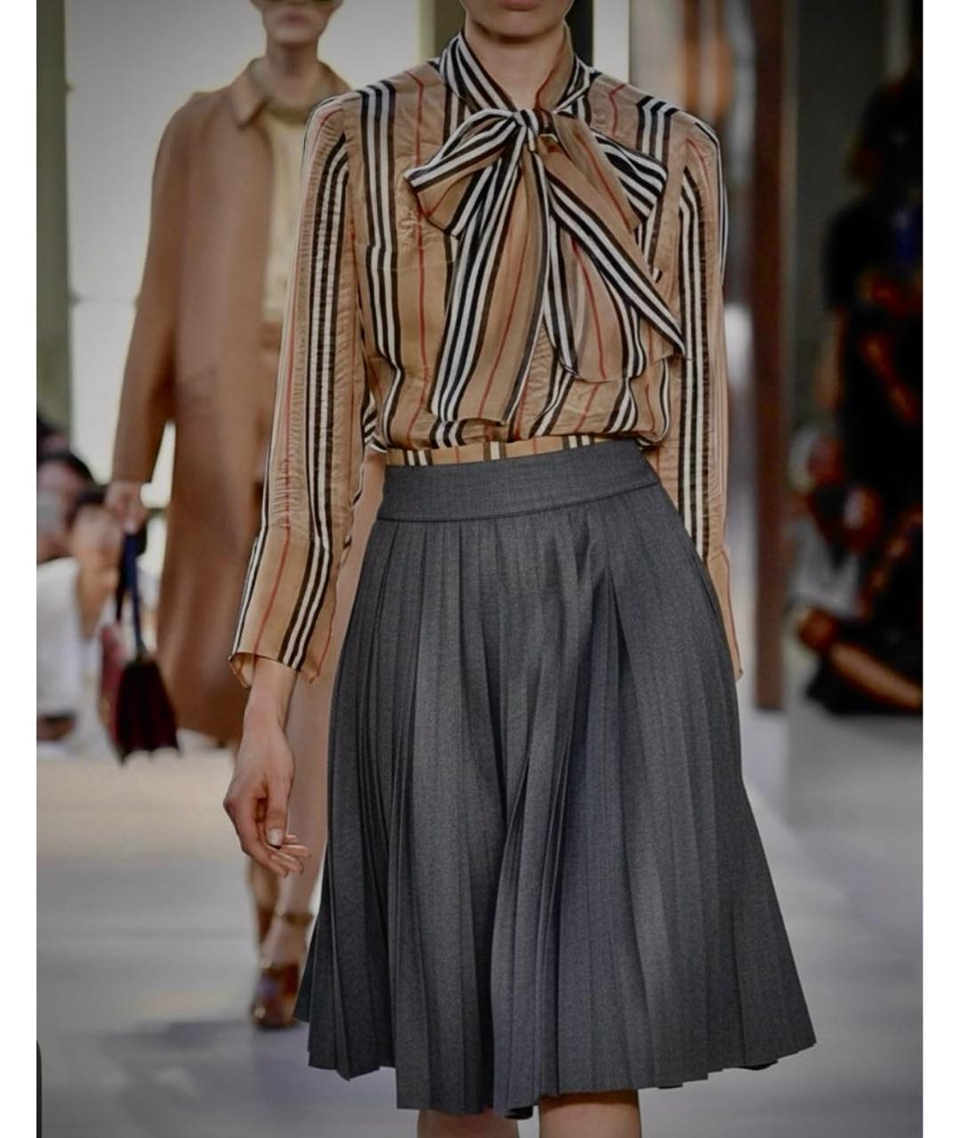 BURBERRY Серая юбка мини, фото 5