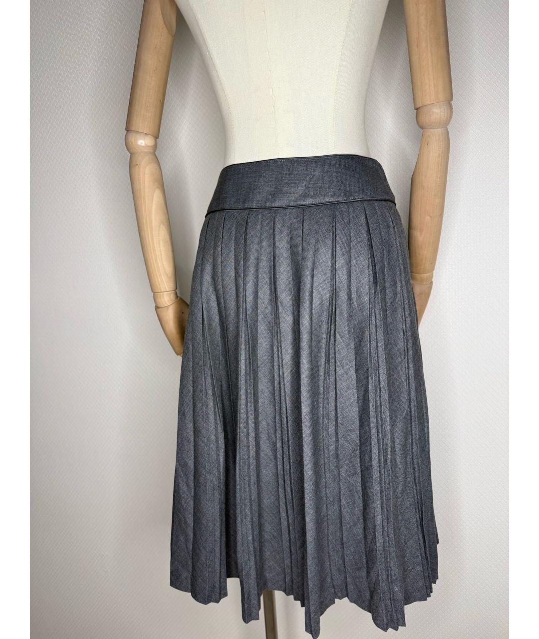 BURBERRY Серая юбка мини, фото 4