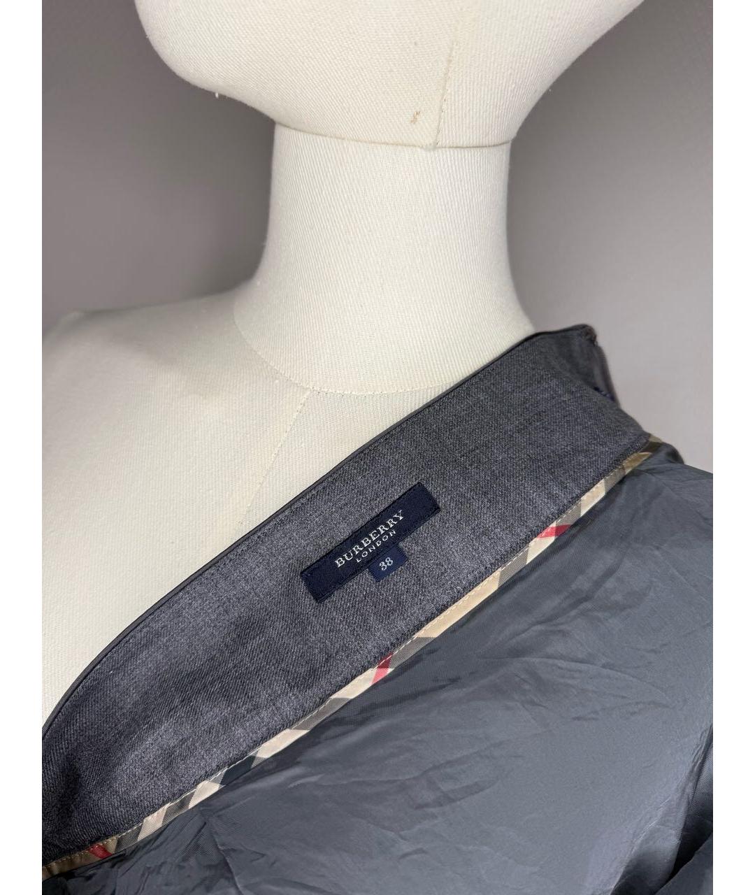 BURBERRY Серая юбка мини, фото 7