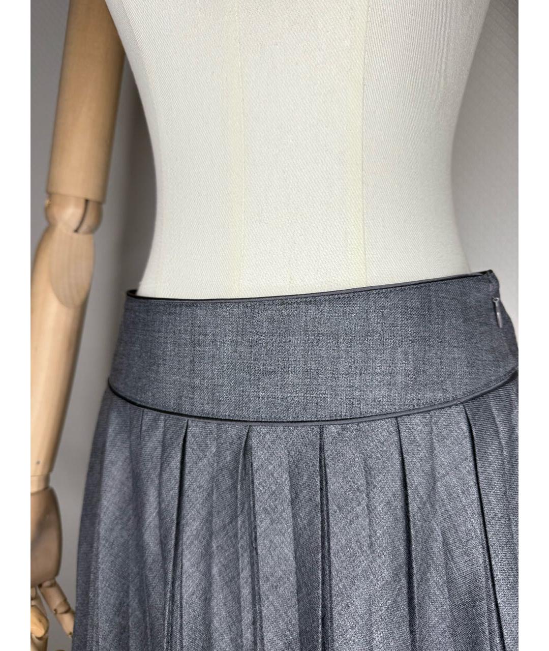 BURBERRY Серая юбка мини, фото 3