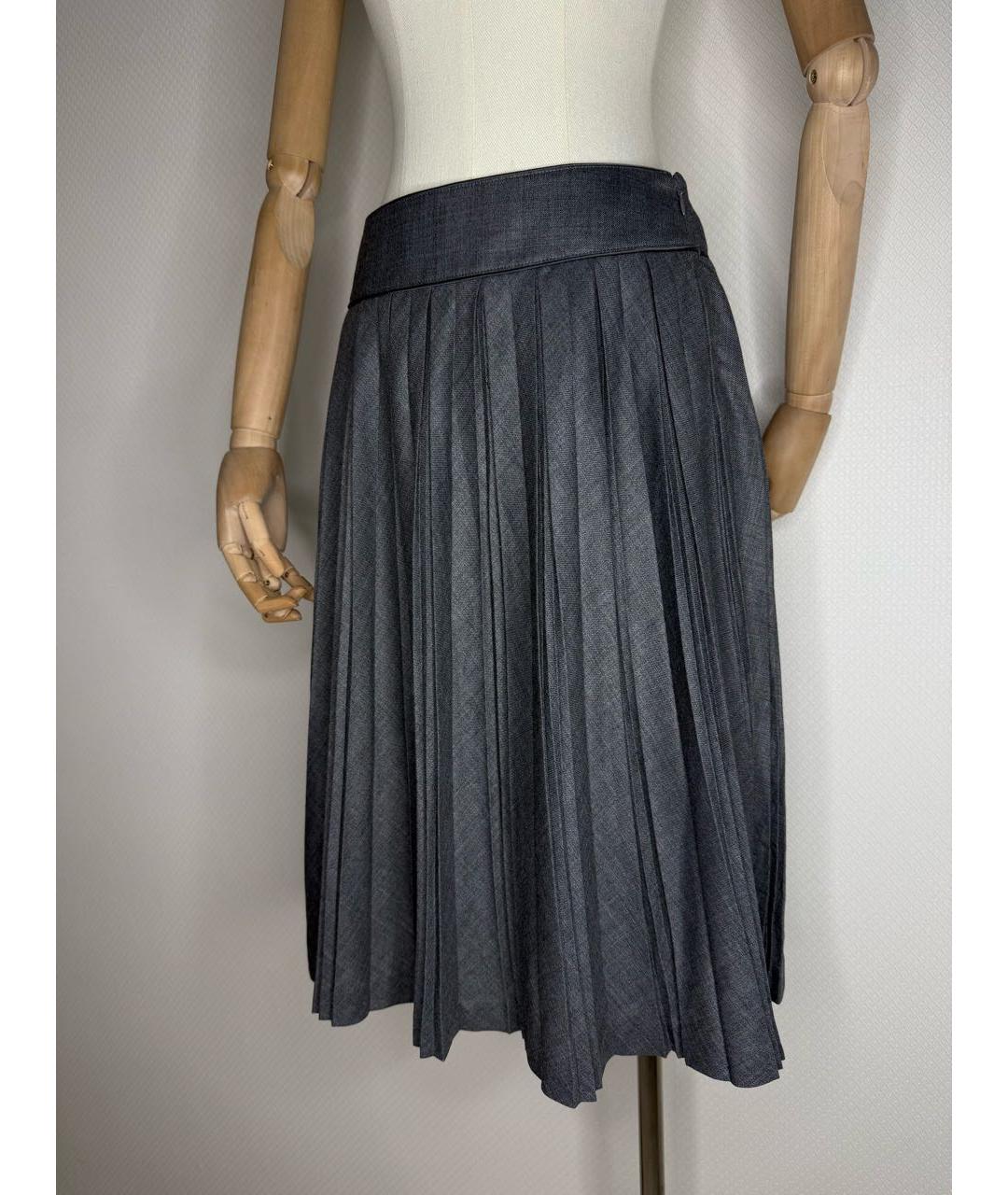 BURBERRY Серая юбка мини, фото 2