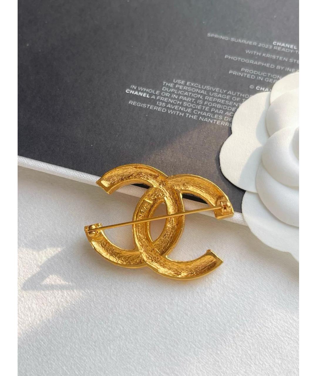 CHANEL Золотая металлическая булавка / брошь, фото 2