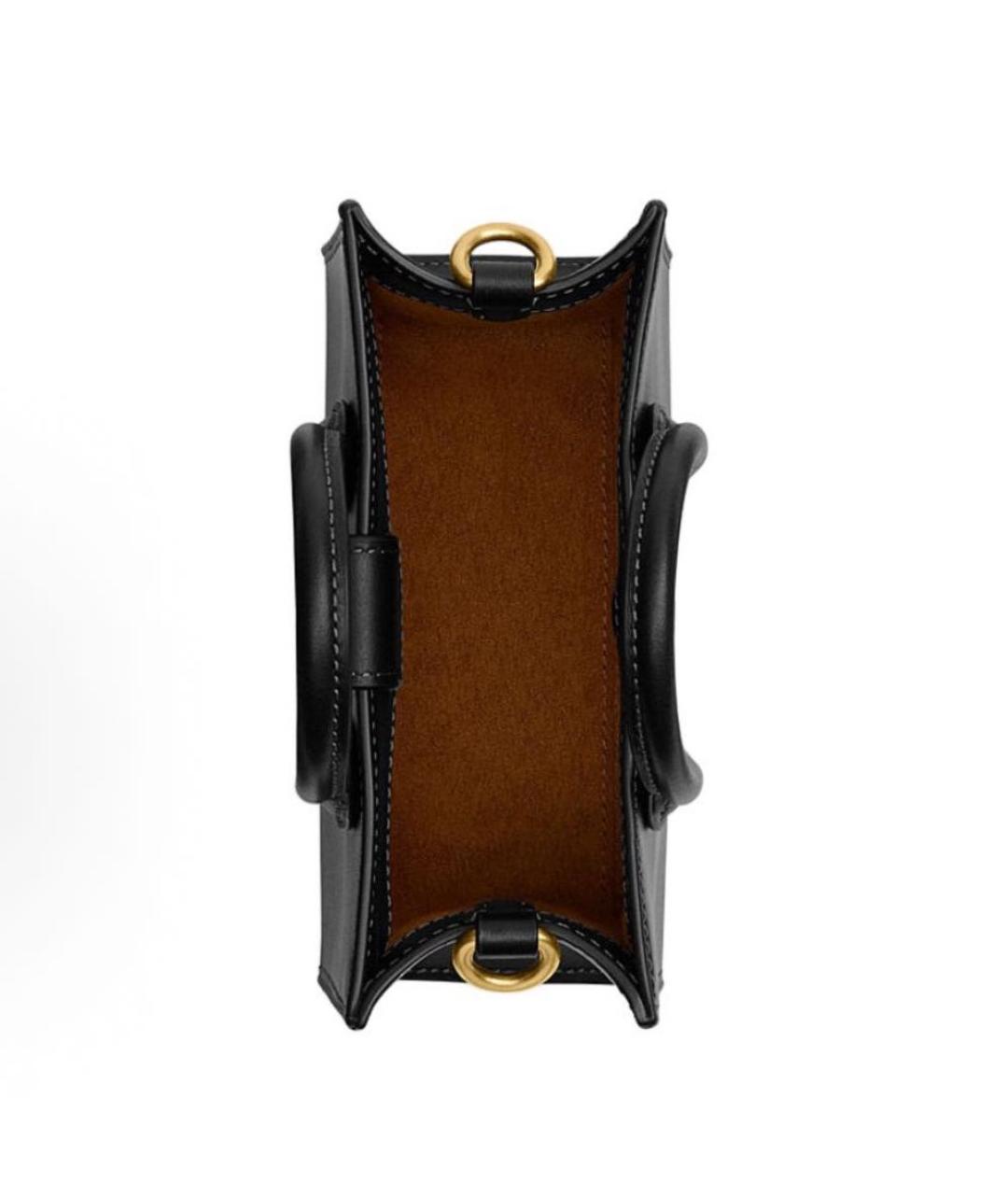 COACH Черная кожаная сумка тоут, фото 4