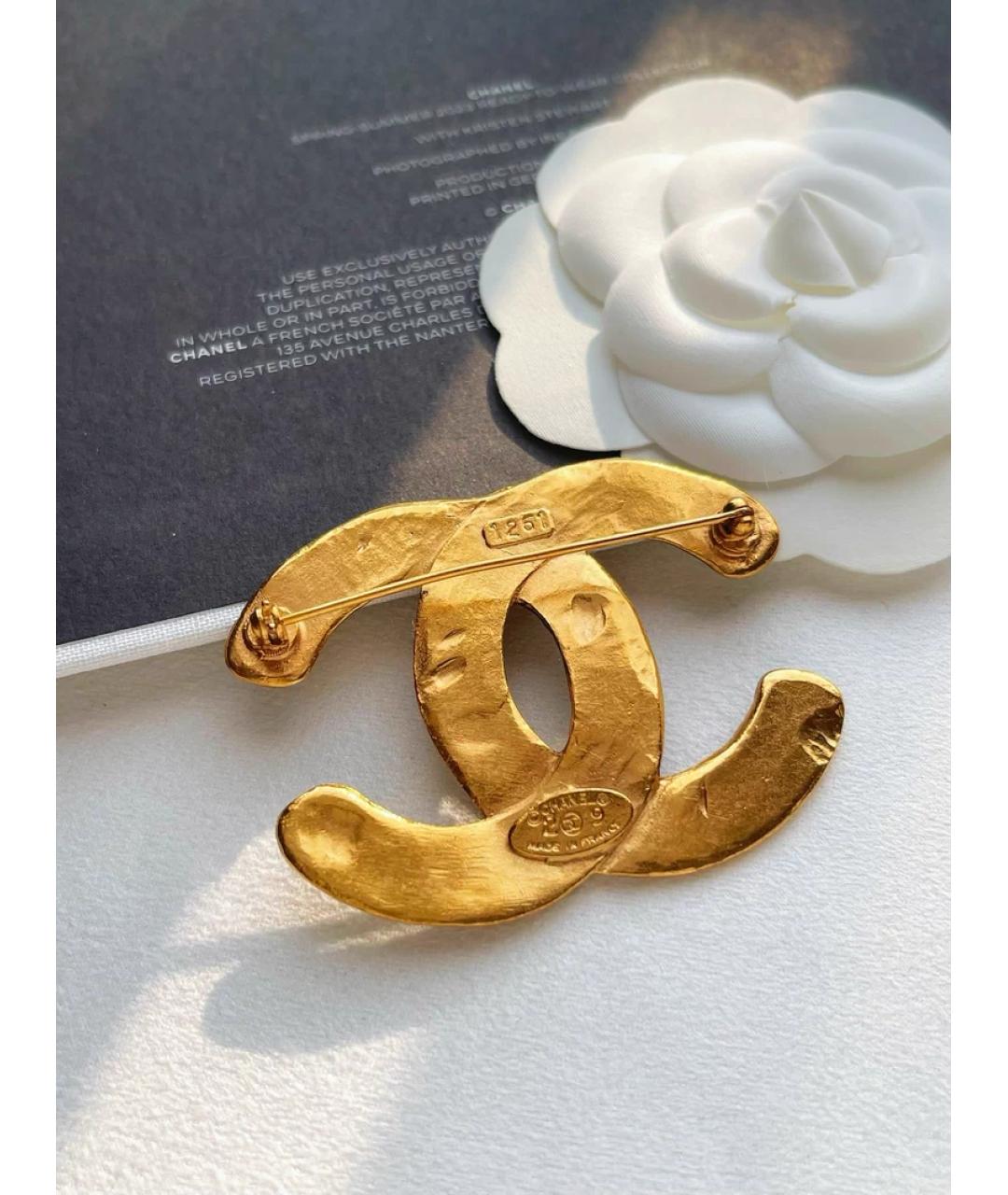CHANEL Золотая металлическая булавка / брошь, фото 2