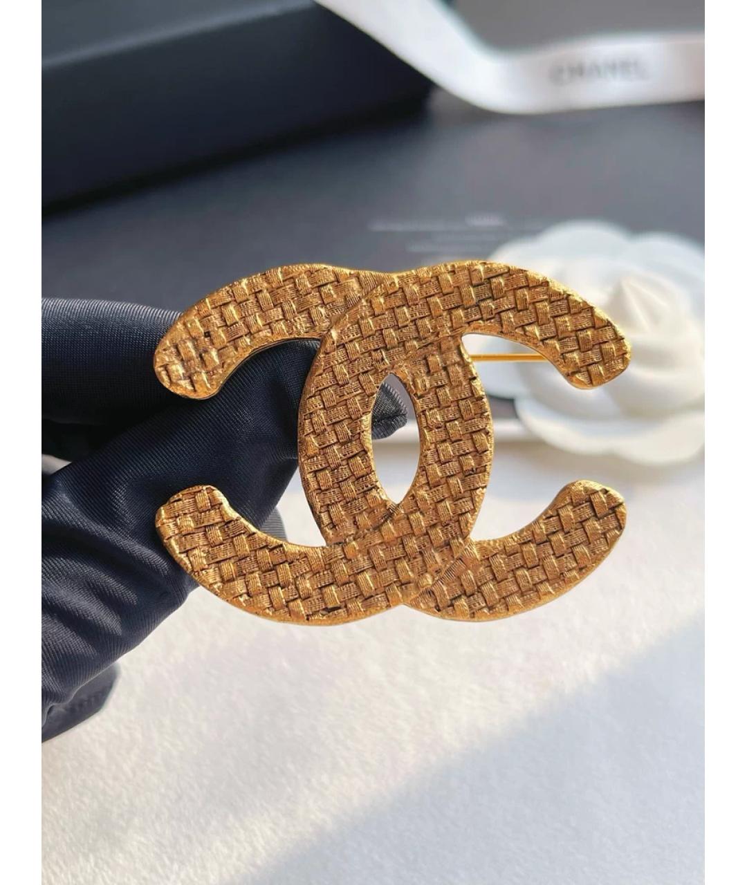 CHANEL Золотая металлическая булавка / брошь, фото 4