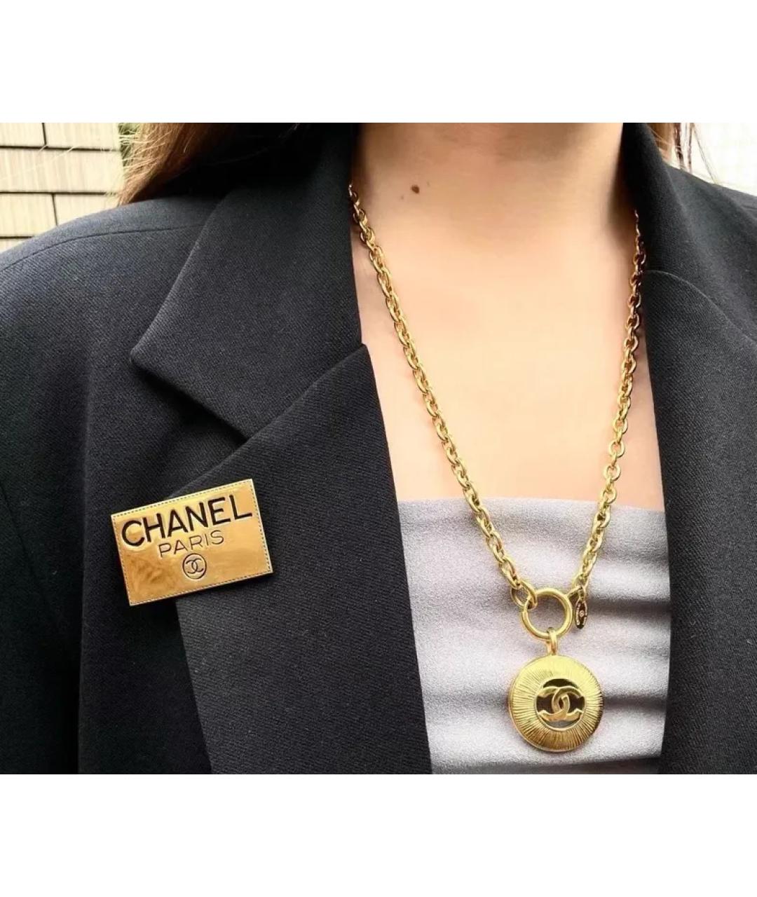 CHANEL Золотая металлическая булавка / брошь, фото 3