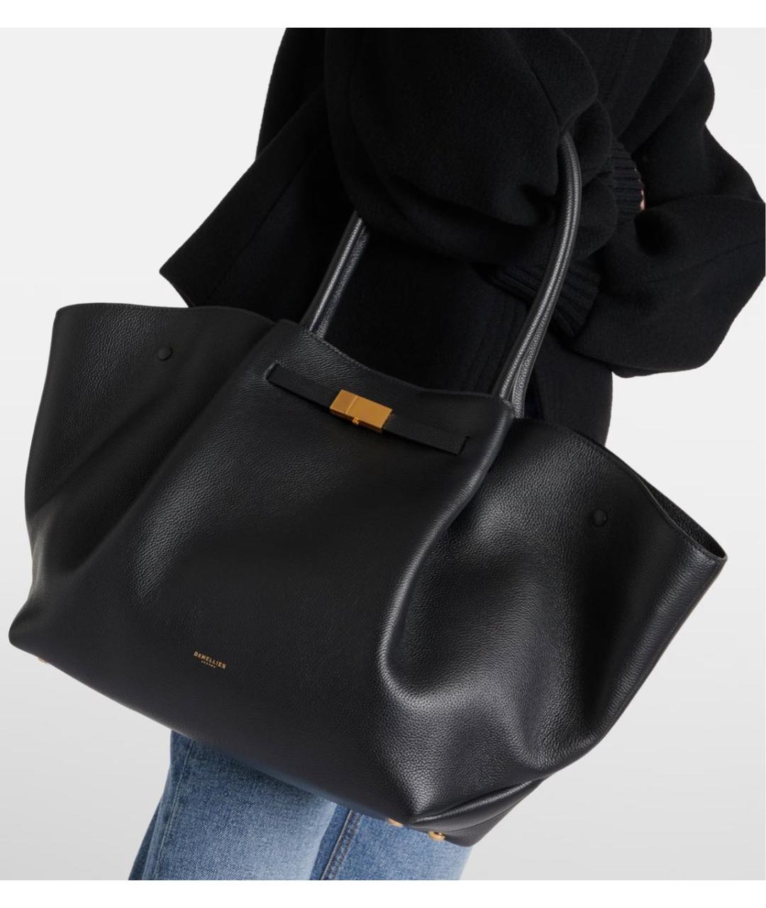 DEMELLIER Черная кожаная сумка тоут, фото 2