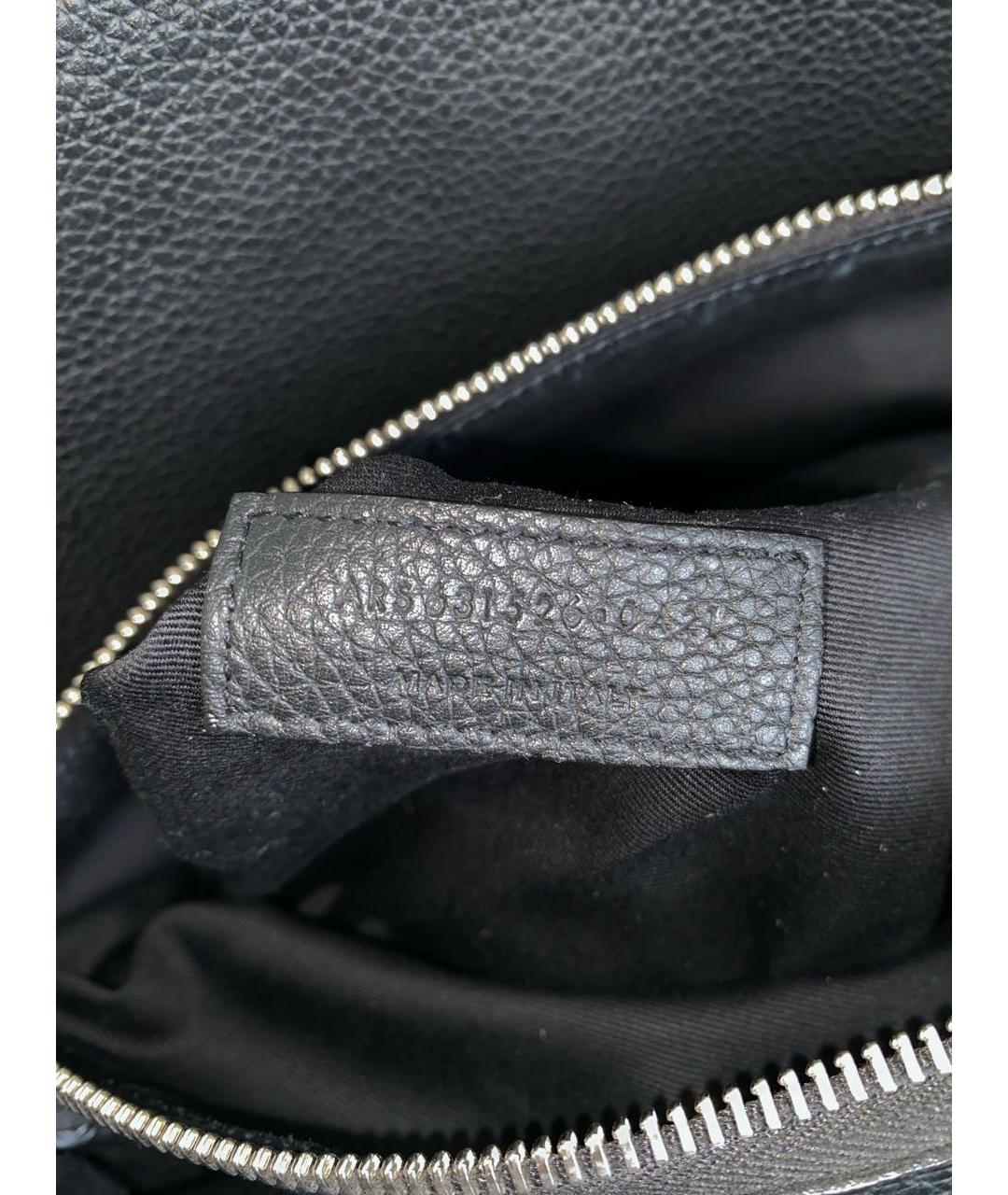 SAINT LAURENT Черная кожаная сумка тоут, фото 6