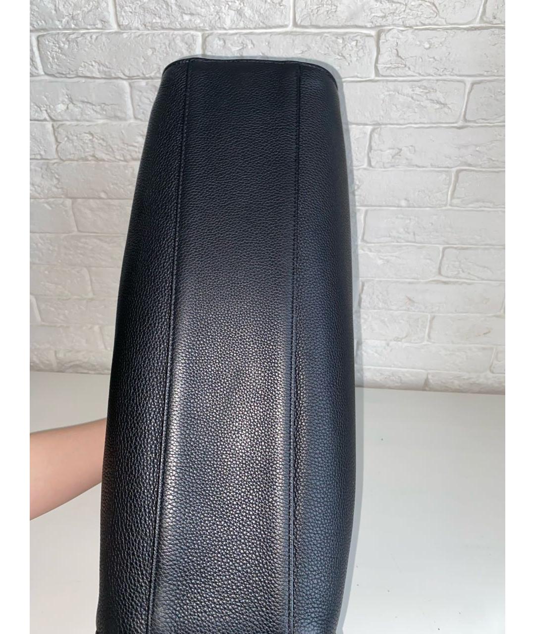 SAINT LAURENT Черная кожаная сумка тоут, фото 7