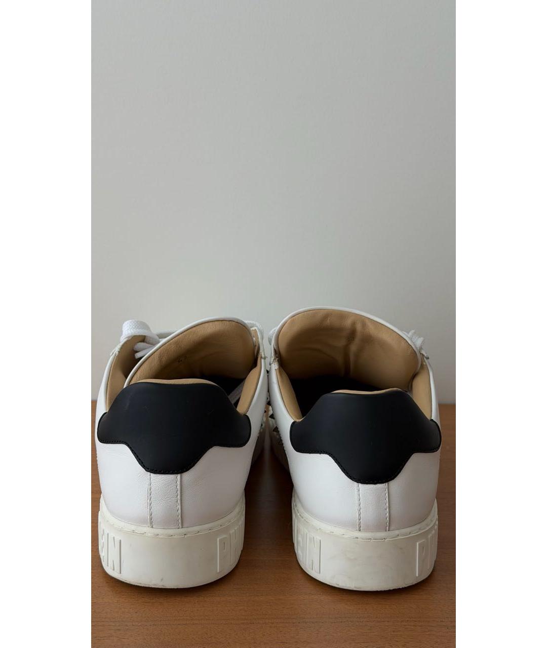 PHILIPP PLEIN Белые кожаные низкие кроссовки / кеды, фото 4