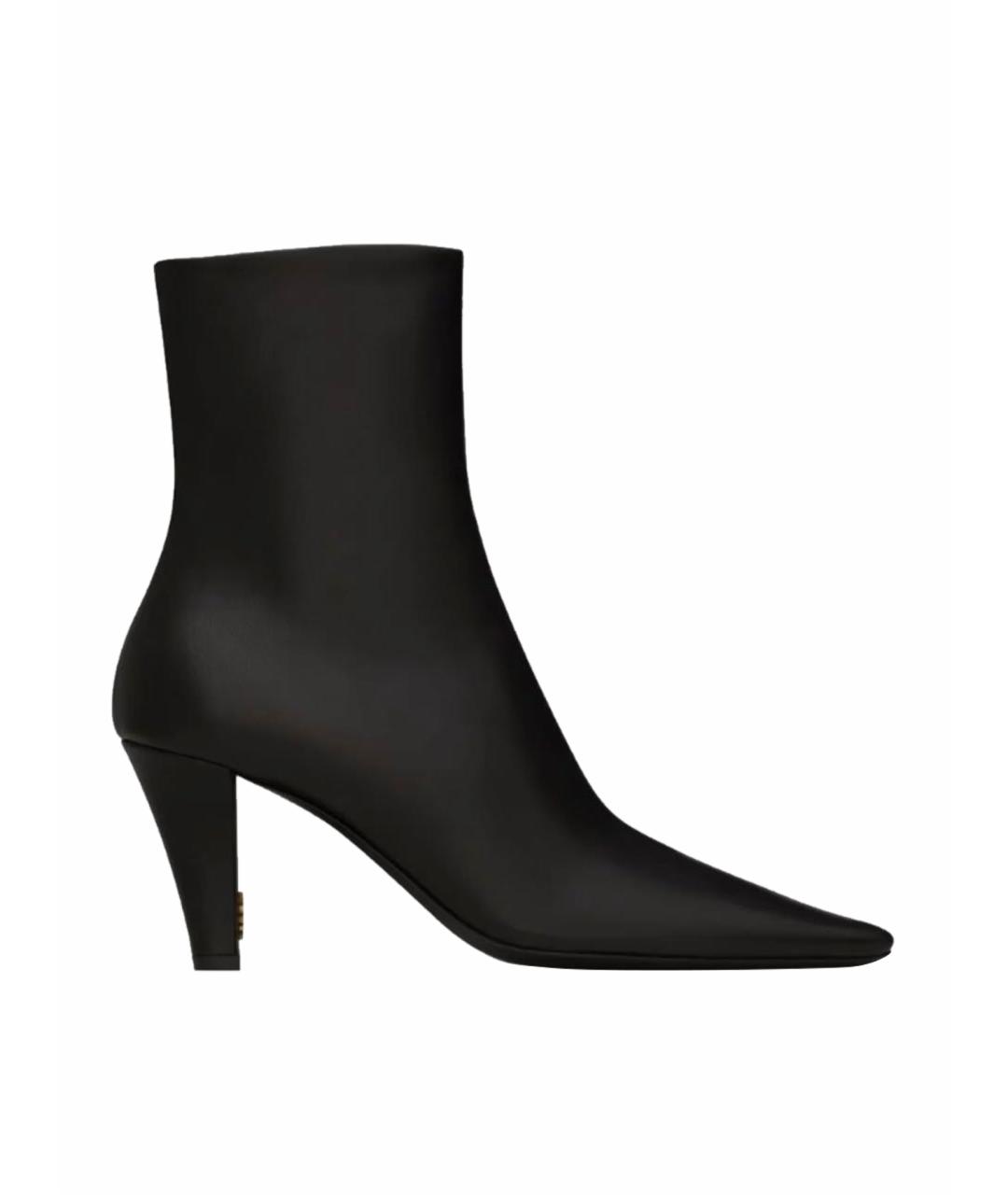 SAINT LAURENT Черные кожаные ботильоны, фото 1