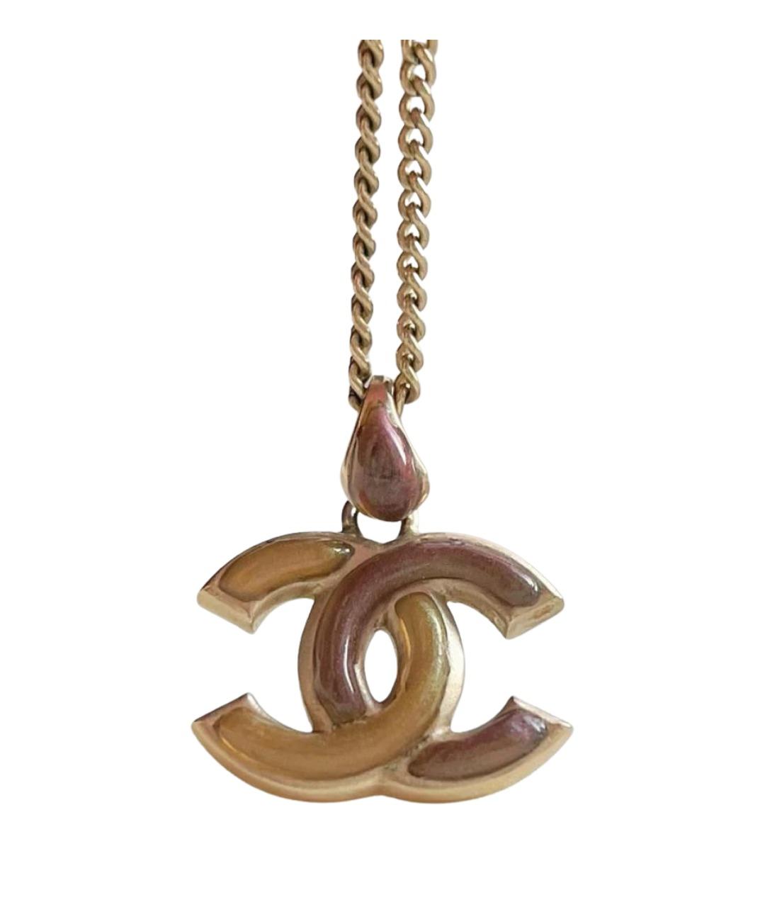 CHANEL Коричневая металлическая подвеска, фото 1