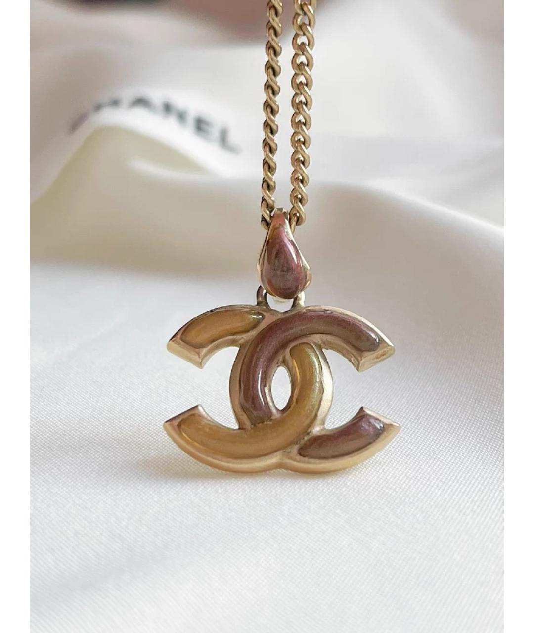 CHANEL Коричневая металлическая подвеска, фото 5