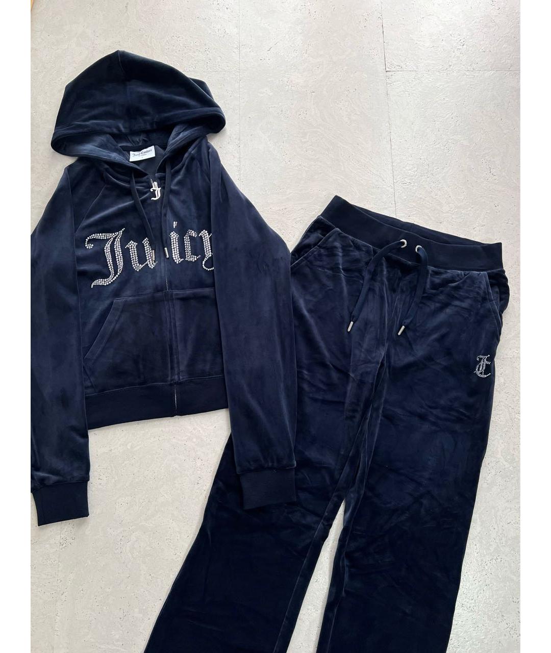 JUICY COUTURE Темно-синий велюровый спортивные костюмы, фото 2