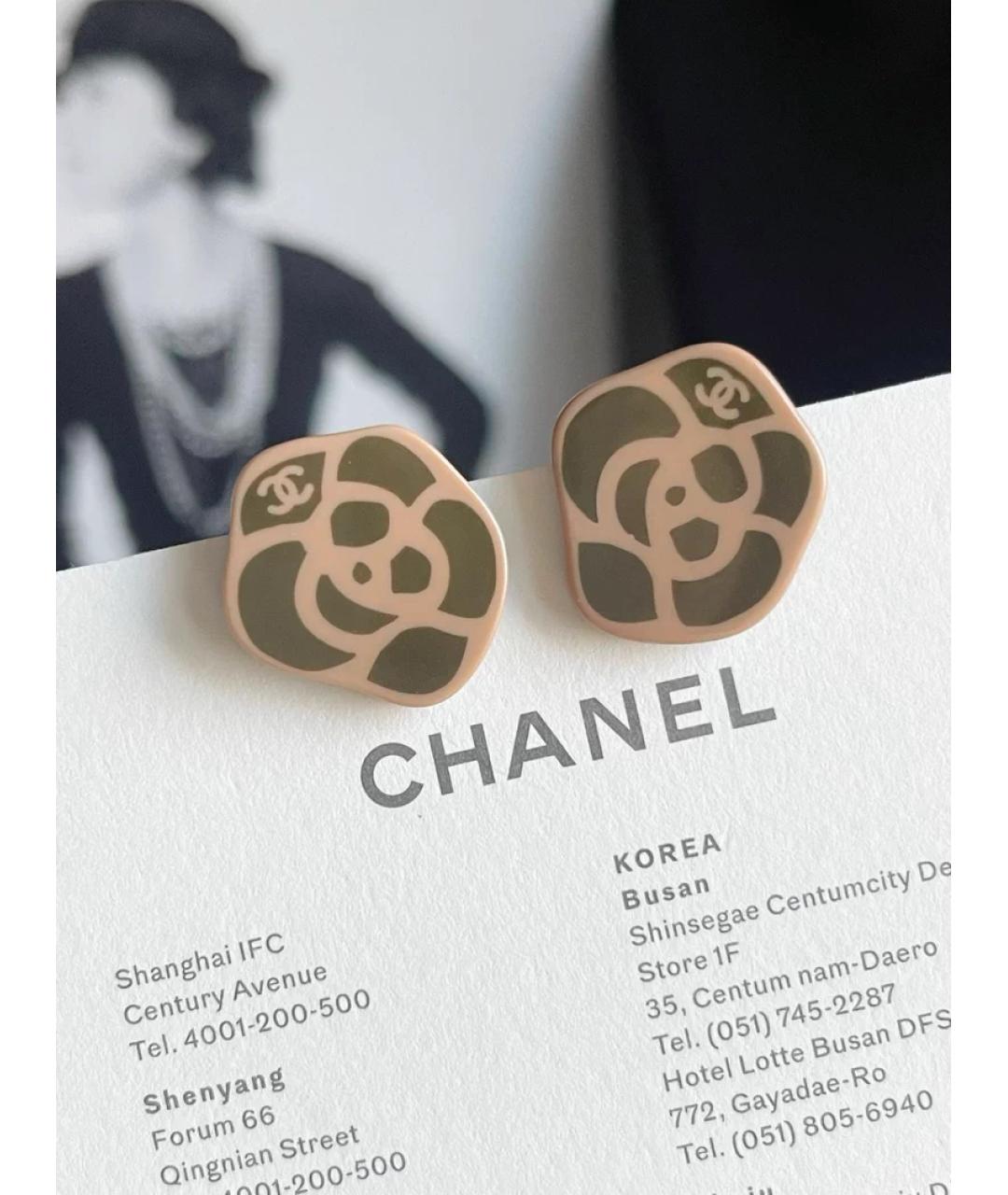 CHANEL Зеленые пластиковые серьги, фото 4