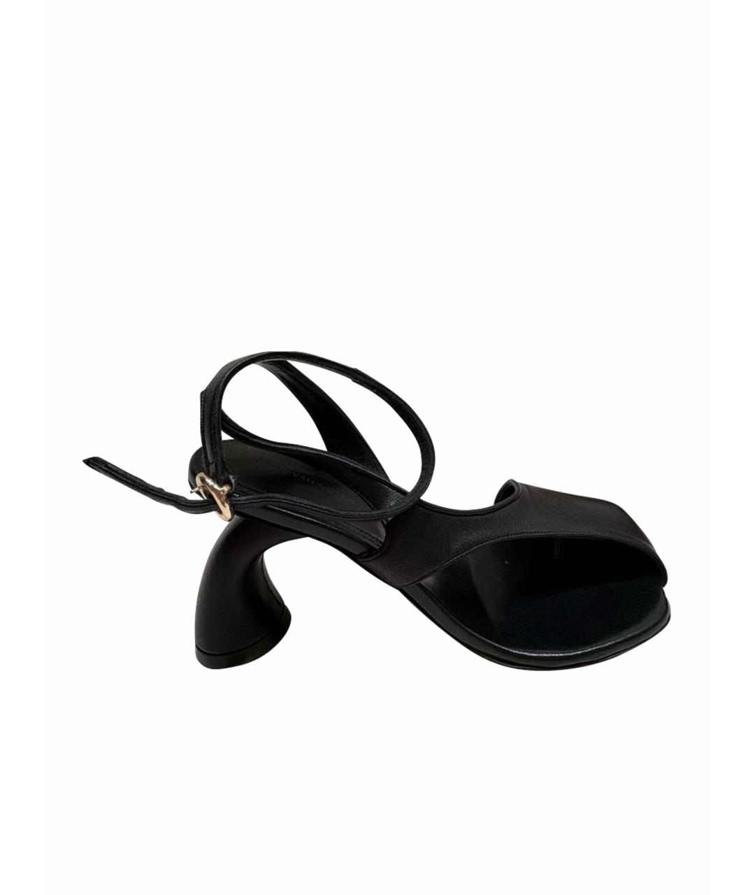 DRIES VAN NOTEN Черные кожаные босоножки, фото 1