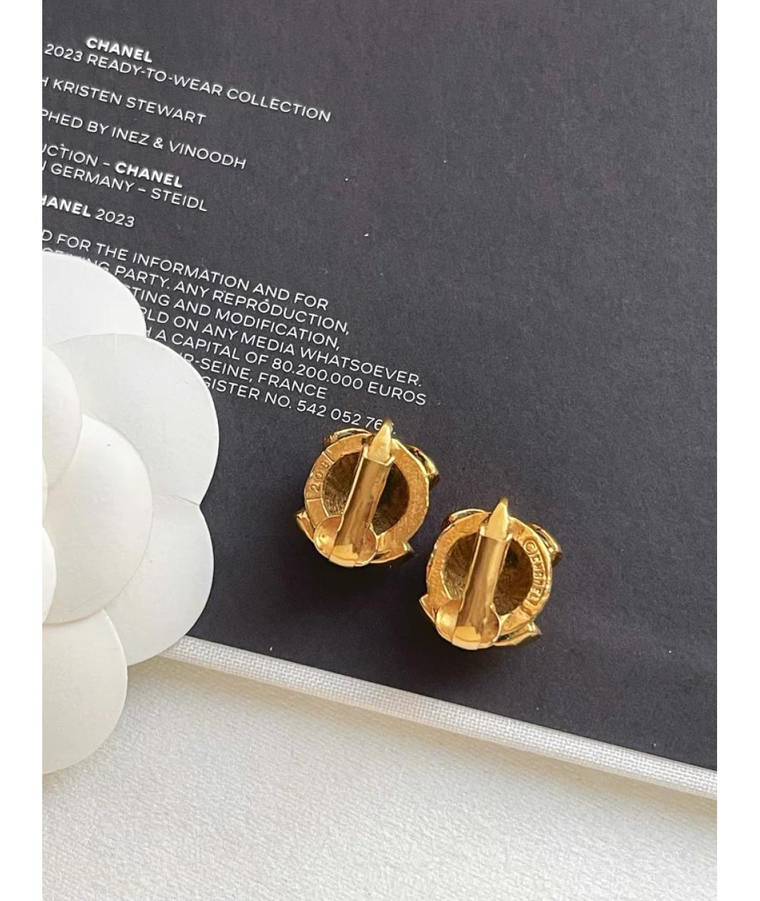 CHANEL Золотые металлические серьги, фото 3