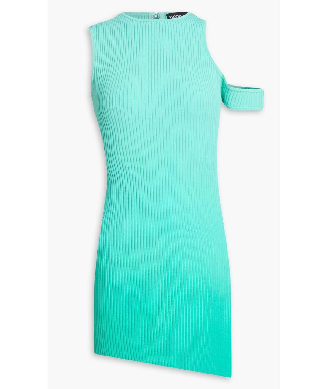 DAVID KOMA Бирюзовое вискозное коктейльное платье, фото 4