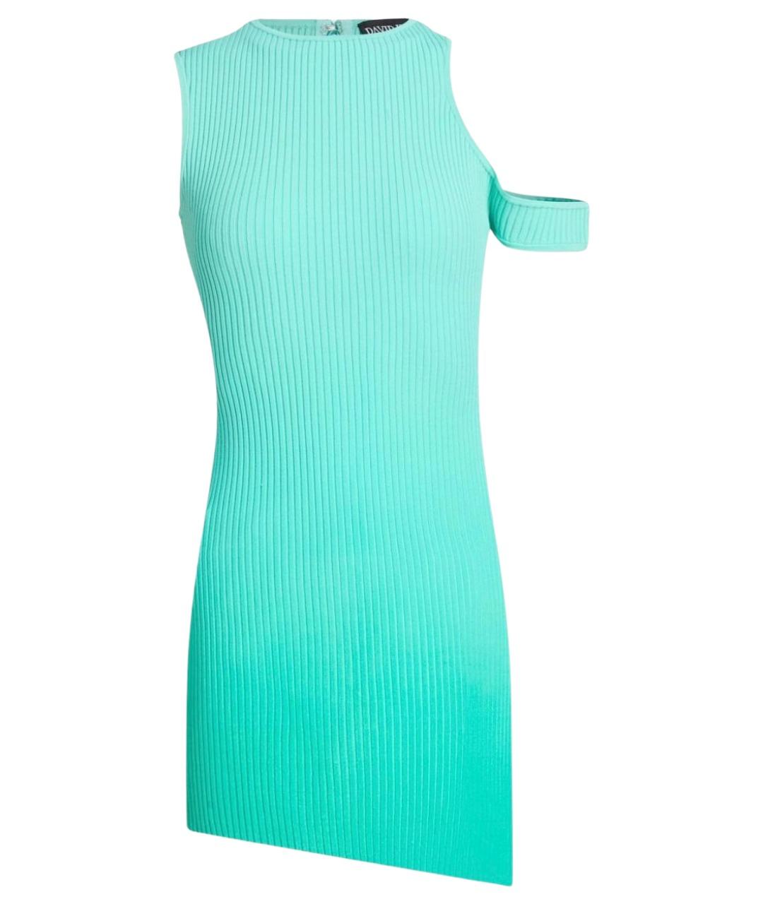 DAVID KOMA Бирюзовое вискозное коктейльное платье, фото 1
