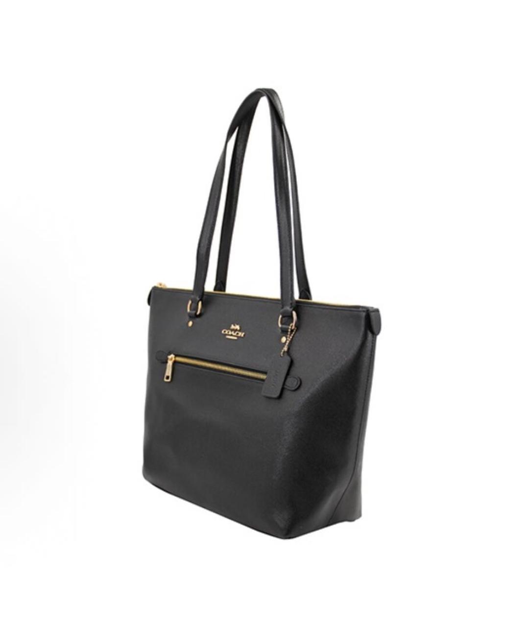 COACH Черная кожаная сумка тоут, фото 2