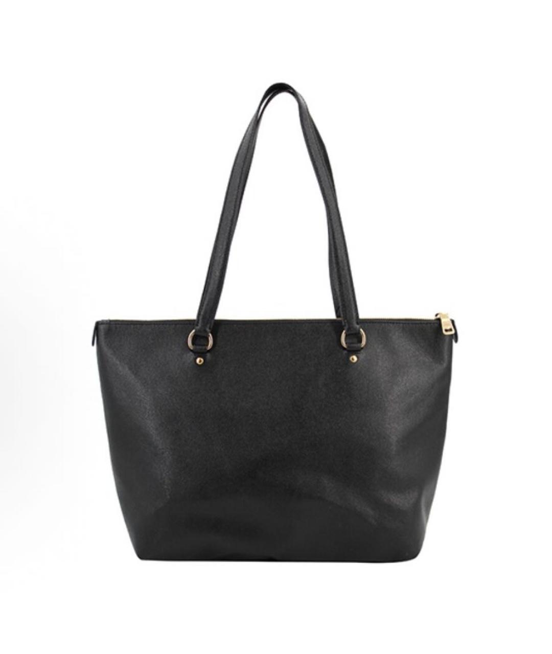 COACH Черная кожаная сумка тоут, фото 3